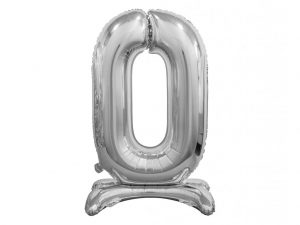 Samostojící fóliový balón 0 stříbrný 74 cm