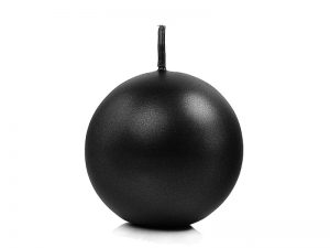 Svíčka - koule metalická černá 6 cm