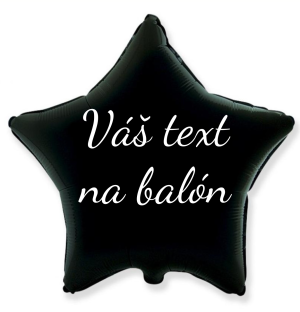 Personal Fóliový balón s textem - Černá hvězda 45 cm