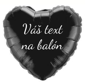 Personal Fóliový balón s textem - Černé srdce 45 cm