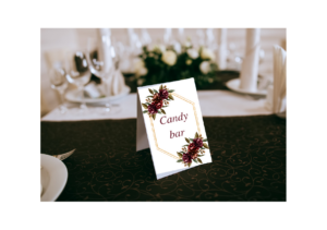 Personal Svatební informační karty - Bordó 5 ks Univerzálna karta: Zložená