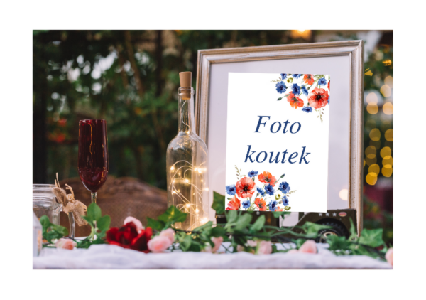 Personal Svatební informační karty - Vlčí máky 5 ks Univerzálna karta: Zložená-3